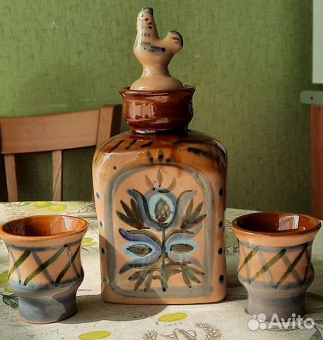 Штоф с рюмками керамика, СССР