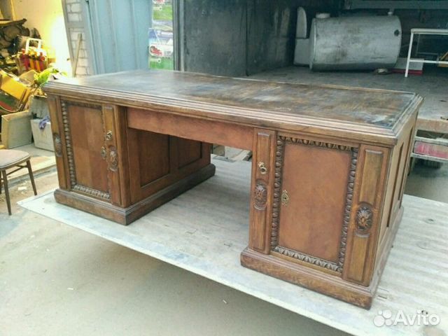 Старинный, антикварный, дубовый, письменный, двухт