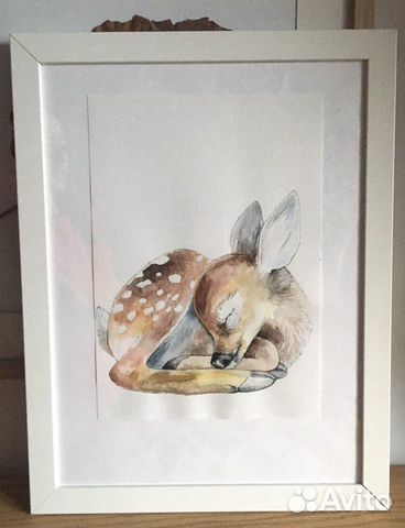 Постер Декор для детской, акварель, картины кит