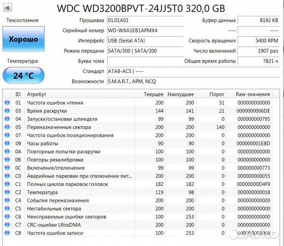 Жесткий диск WDC WD3200bpvt-24JJ5T0 320,0 GB купить в Санкт-Петербурге ...