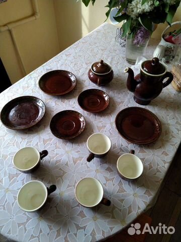 Чайный сервиз зик, Майолика, декор, СССР, антиквар