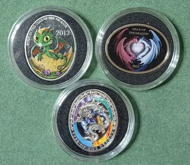 Монеты Ниуэ Год дракона Серебро