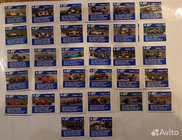 Motor Show' 92 (Formula 1) Полная серия - 32 шт