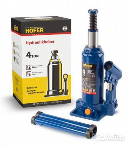 Домкрат гидравлический 4 т., Hofer 195 - 380 мм