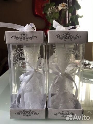 Свадебные свечи в подсвечнике