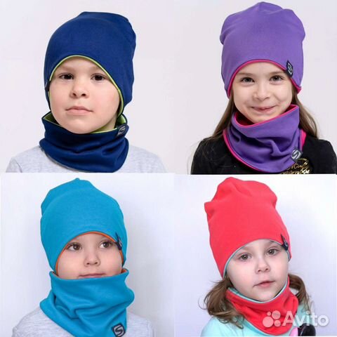 Комплект шапка и снуд р. 48,50,52 трикотаж