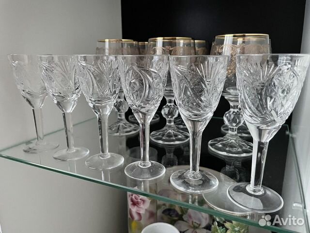 Хрустальные рюмки на ножке, СССР. Состояние отличн