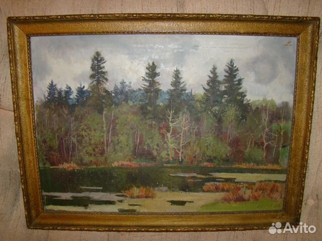 Картина Первая зелень Л.П. Демин 1980 г Засл. Худ