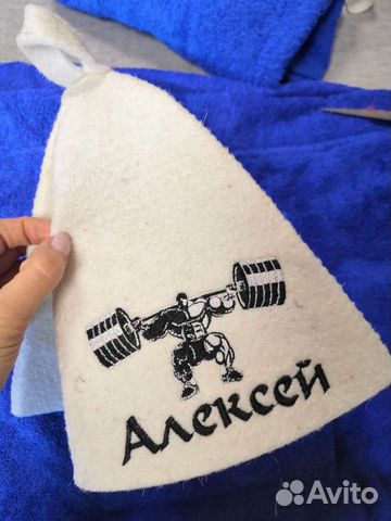 Шапка банная с вышивкой