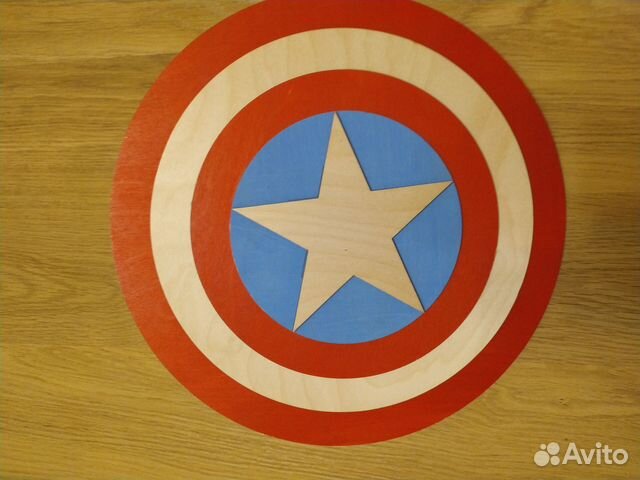 Щит деревянный Капитан Америка