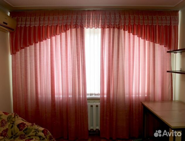 Шторы ткань жатка с двойным ламбрекеном