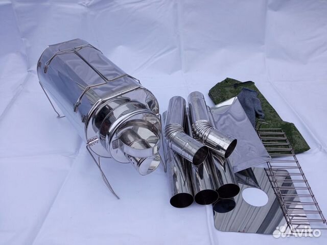 Печь для отопления палатки Кабанчик на 15 л. с реш