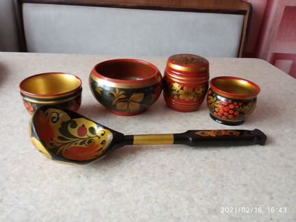 Деревяная посуда хохлома