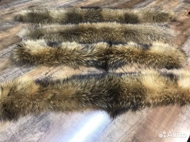 Опушка на капюшон из енота