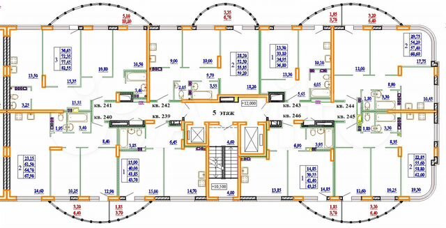 2-к. квартира, 63,7 м², 6/9 эт.