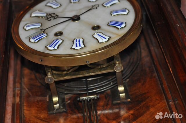 Старинные редкие немецкие часы Ленцкирх 24 машинка