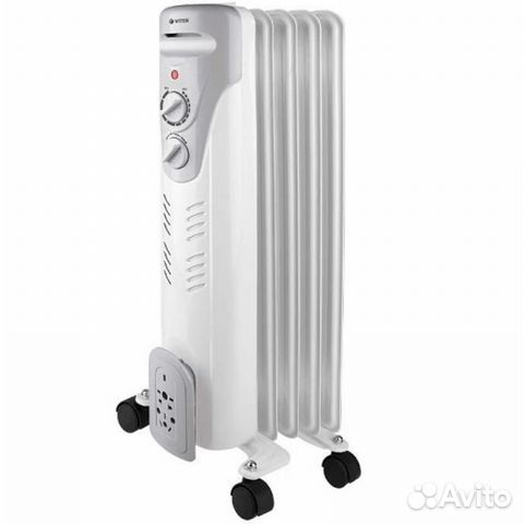 Радиатор масляный Vitek VT-1707 1000Вт белый 1707