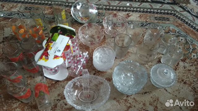 Посуда стекло разная стаканы, конфетницы