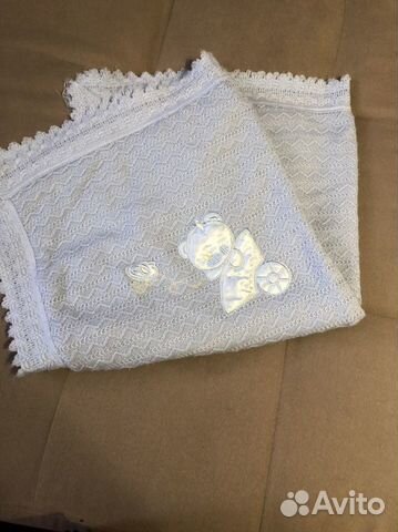 Детский вязаный плед, вязаное одеялко