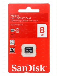 Карта памяти MicroSD 8Gb class4 HC1 SanDisk