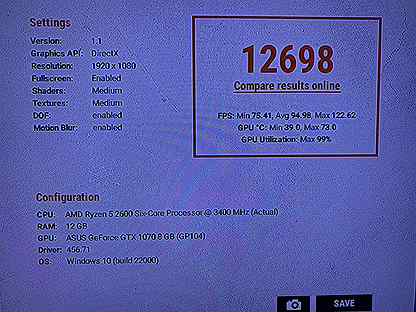 Пк AMD Ryzen 5 2600/ GTX 1070 8Gb/ ssd+hdd/ ram 12