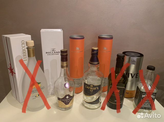 Бутылки, коробки, тубы от элитного алкоголя