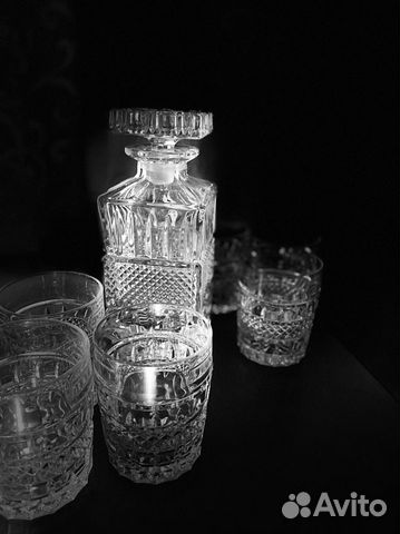 Штоф/графин и 6 стаканов хрусталь Bohemia