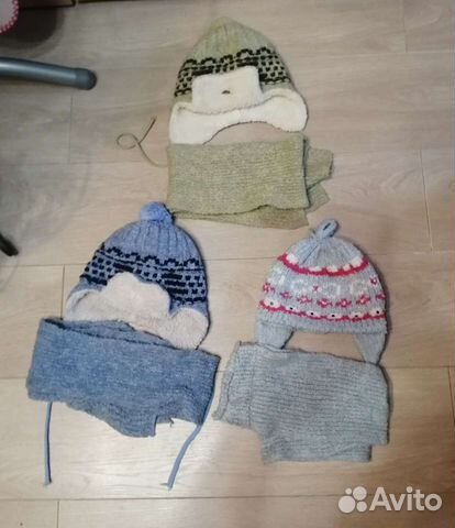 Шапка с шарфом детская