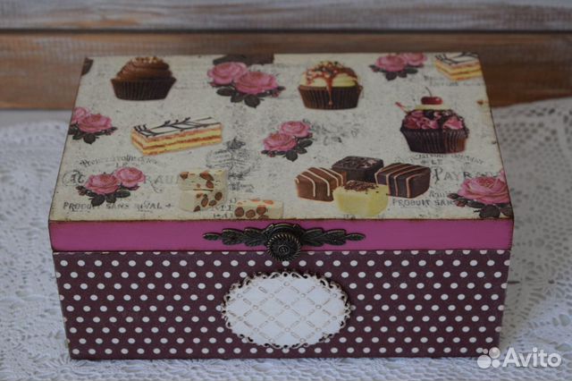 Чайная шкатулка и шкатулка в стиле шебби-шик