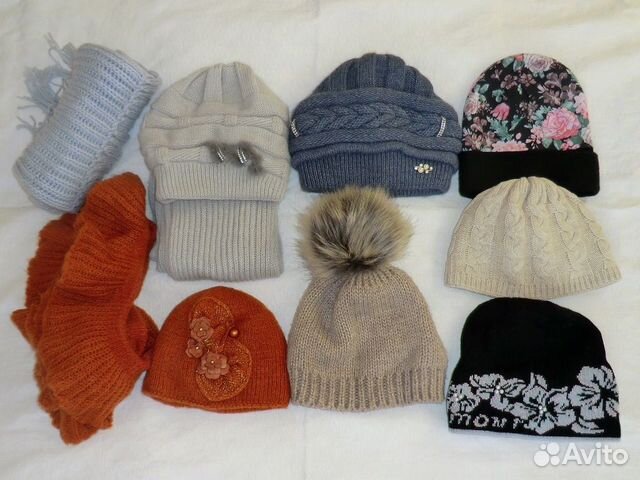 Вязаные шапки, комплекты, шарфы