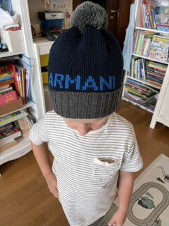 Комплект шапка и варежки Armani детский