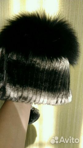 Шапки вязаные из меха