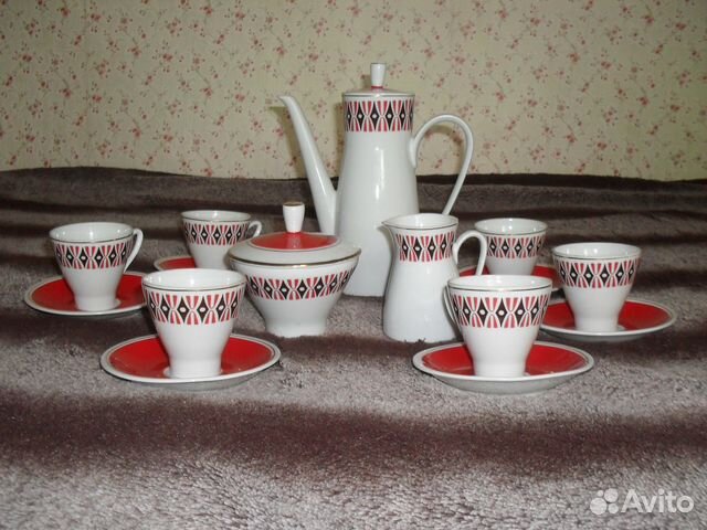 Кофейный сервиз freiberger porzellan гдр 1970 гг