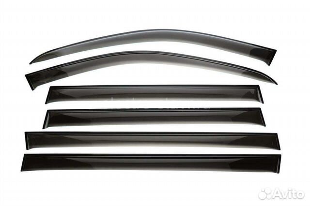 Дефлекторы окон Ларгус из 6 частей короткие