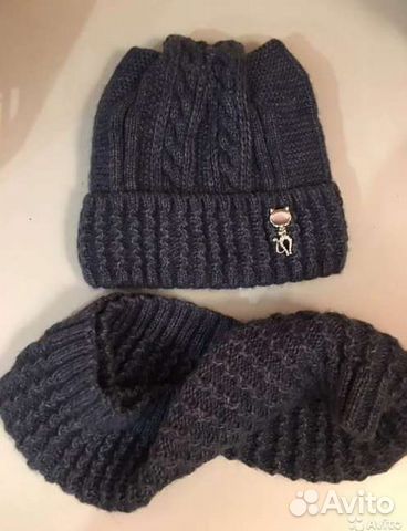 Шапка зимняя и снуд на 7-9 лет