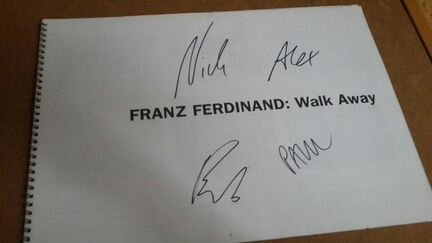 Franz Ferdinand автографы storyboard Walk Away
