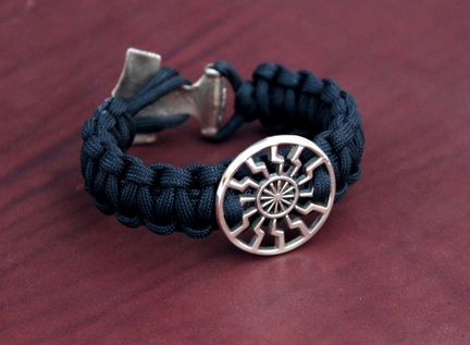 Браслет Sonnenrad (Чёрное солнце) с Молотом Тора