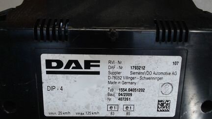 Щиток приборов DAF CF 85 2002, 2009
