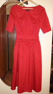 Платье 44-46 красное хлопок