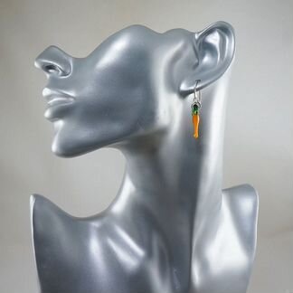 Серьги асимметричные Тыква и Перчик рыжие