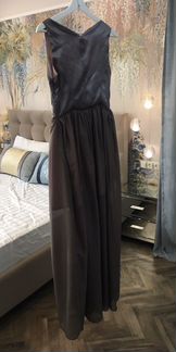 Платье серое в пол