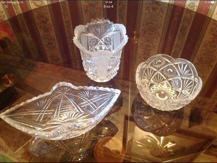 Хрустальные салатники 9 шт 60-80г