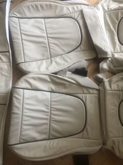 Кожаная обивка Jaguar X358 Portfolio Ivory/Navy