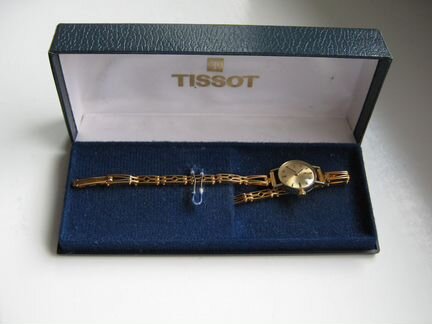 Tissot дамские часы позолота браслет коробка 1965