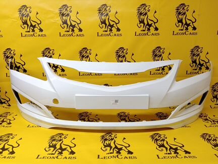 Бампер белый Солярис Solaris 2014 2015 2016