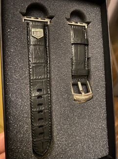 Ремешок из кожи крокодила для часов Apple Watch 44