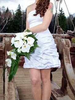 Короткое свадебное платье р.42-46