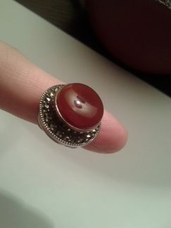 Серьги из сердолика в серебряной оправе (новые)