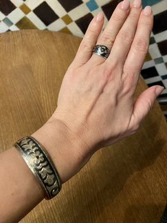 Браслет и кольцо, кубачинское серебро