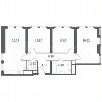 3-к квартира, 94.1 м², 13/51 эт.